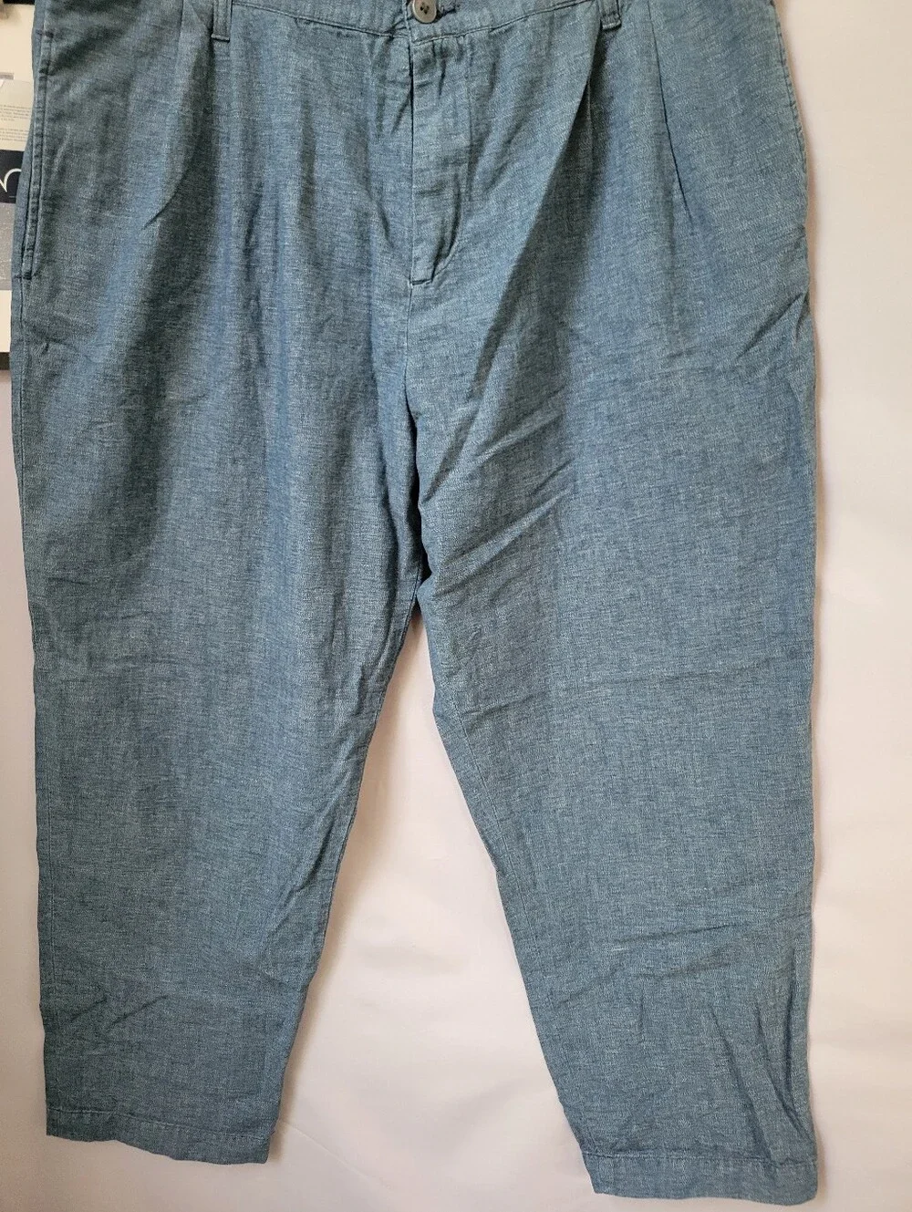 NEW Edwin Japanese Twisted Chambray Pleated Trouser Denim Pant Blue 38
